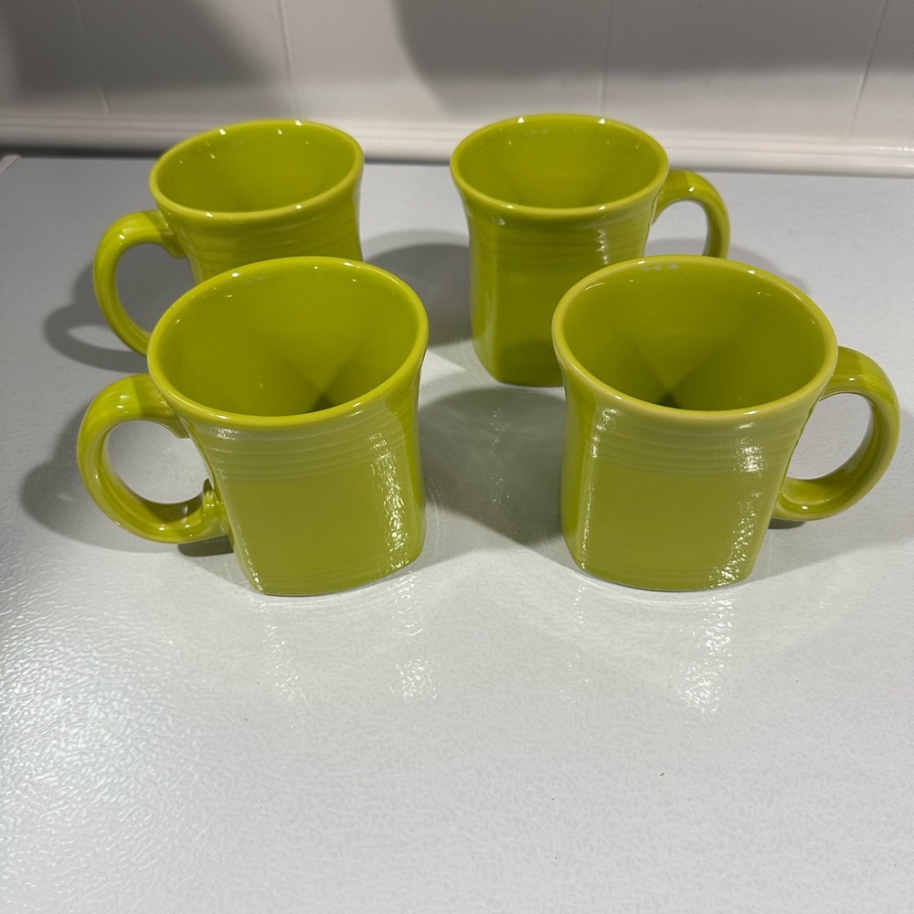 Fiestaware Mug Set of 4 in lemongrass. Like new no chips or cracks.